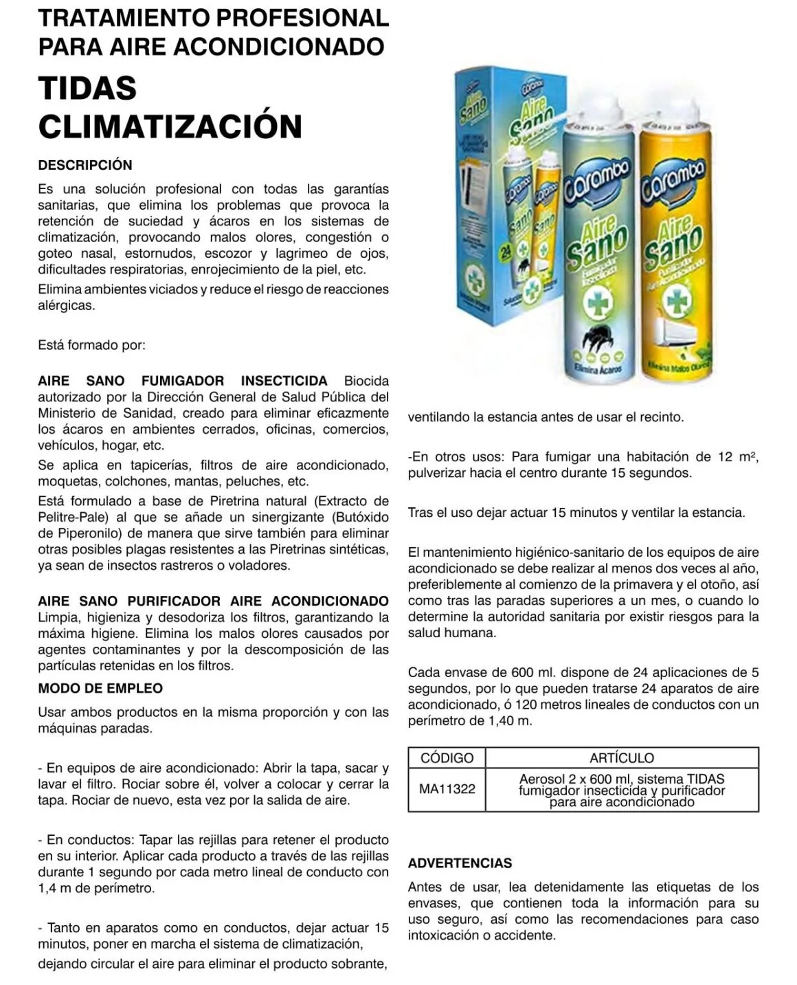 MA11322 CARAMBA CLIMATIZACION